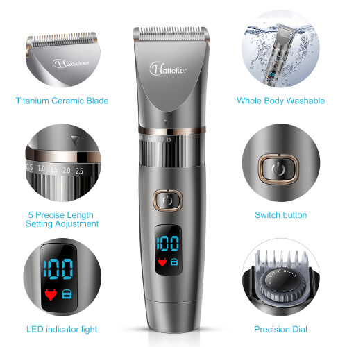 HATTEKER Hair Clipper Beard Trimmer For Men 3 in 1 1