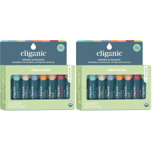 Cliganic Organic Lip Balm Set (Fresh Picked, 8 Flavors) - 100% Natural Moisturizer for Cracked & Dry Lips (Pack of 2)