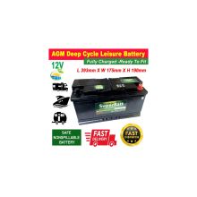12V 140AH AGM140L AGM Deep Cycle Leisure Battery Solar Caravan Motorhome Boat