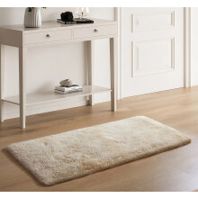 (50cm x 80 cm (1 ft 6 in x 2 ft 6 in), Tie-Dye Cream Shaggy Rugs) Fluffy Rug Non-Slip Shaggy Rugs Living Room Carpet