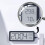 Digital wall clock, clock, wall decor, temperature, date and humidity display, 20cm, black 5