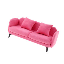 Soft Fabric Miniature Love Seat Sofa Doll Accessories 1/12-Pink