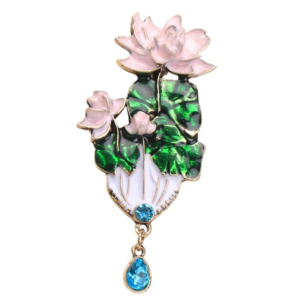 Vintage Enamel Flower Brooch Pin Women Fashion Accessory