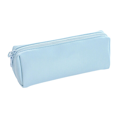 Waterproof PU Leather Pencil Case Zippered Pencil Pouches-Blue