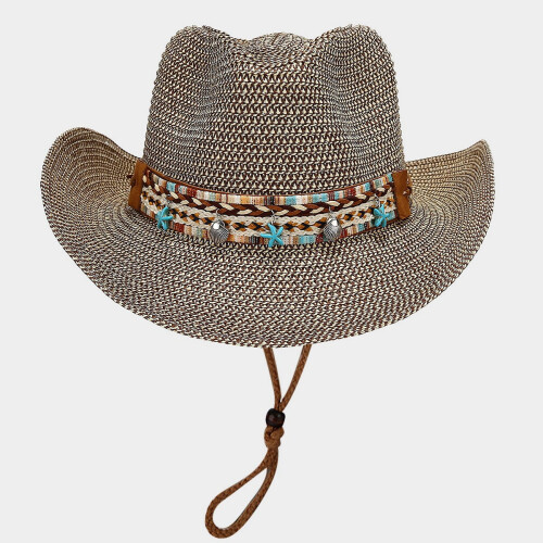 Vevd stråcowboyhatt for menn og kvinner 2