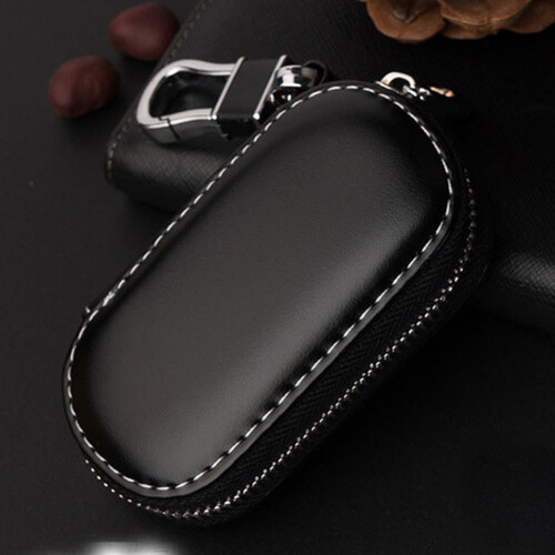 Étui en cuir avec fermeture éclair pour clé de voiture à télécommande 1