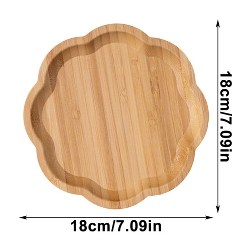 Bandeja redonda de bambu artesanal de 30 cm (12 polegadas) 1