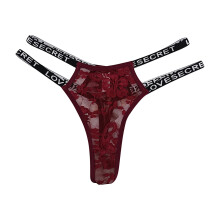 Women's lace cutout glitter thong underwear
