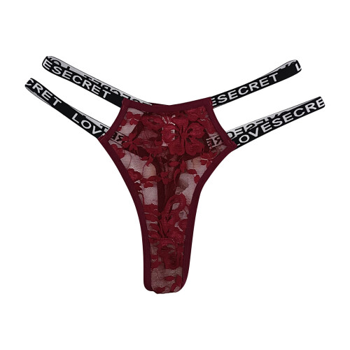 Slip perizoma da donna con inserti in pizzo e glitter