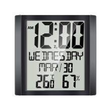 Große digitale Wanduhr mit Datum und Temperatur