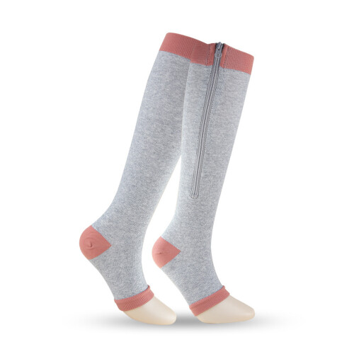 Chaussettes de compression zippées pour femmes et hommes Grey S/M