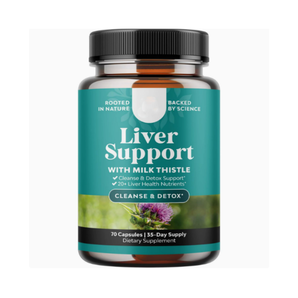 (1 bottle) Milk Thistle Supplement for Digestion Immune Health Ginger Root, Choline & Dandelion Root - Herbal Liver Support with Silymarin,  70 Counts