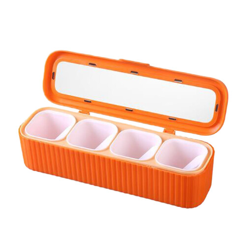 Set di contenitori per spezie in plastica con coperchi e cucchiaini - 4 scomparti 1