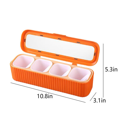 Set di contenitori per spezie in plastica con coperchi e cucchiaini - 4 scomparti 2