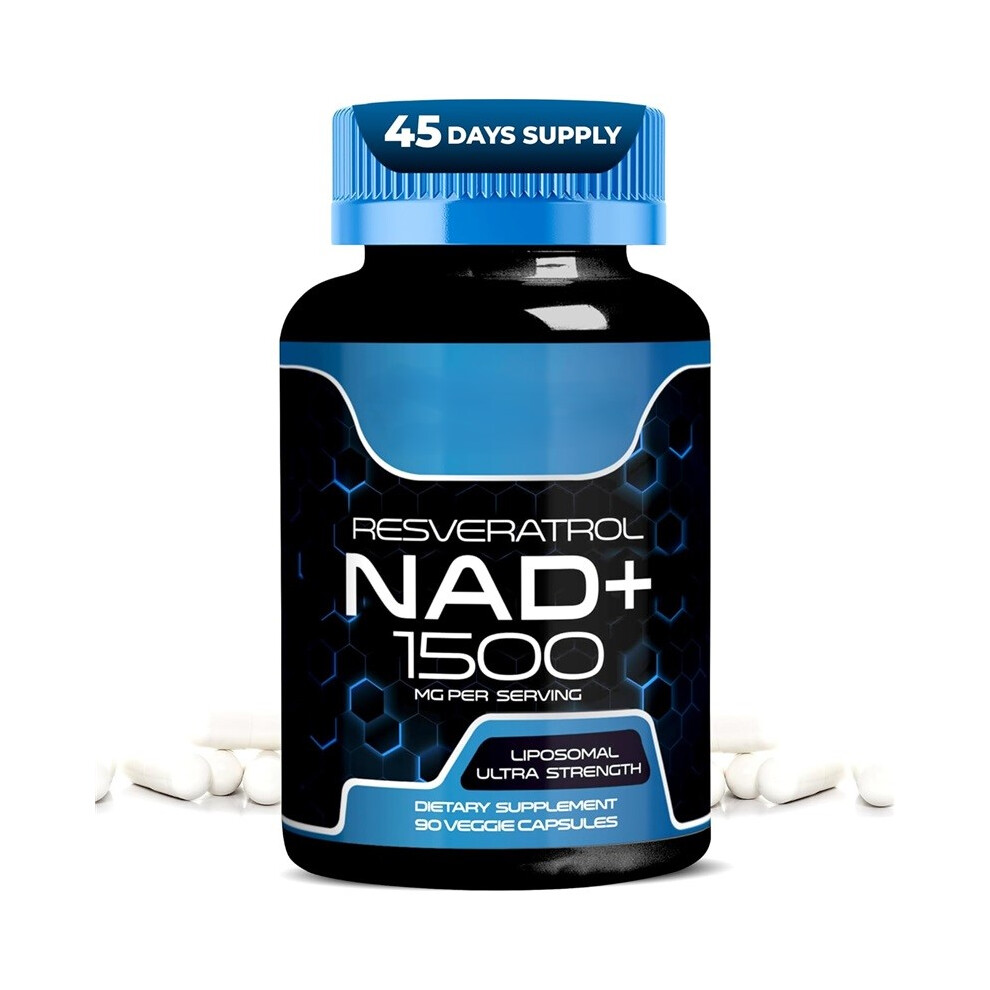 Liposomal NAD Supplement,1500mg-NAD Resveratrol Supplement for Women and Men,Support Cellular Health, Energy & Anti Aging-90 Count
