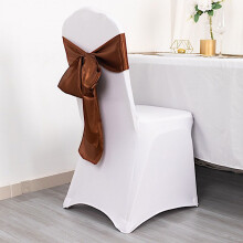 Nœuds de chaise en satin – Brun cannelle, 15 cm x 269 cm, paquet de 20