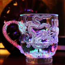 Gobelet à bière LED Dragon, en polypropylène transparent, 285 ml