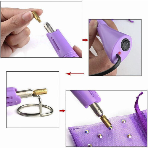 Outil applicateur de strass violet 7 en 1 1