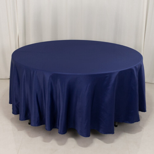 Rund Lamour satengduk i champagnefarget 307 cm 1