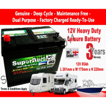 Genuine 12V 85AH SuperBatt CB85 Heavy Duty Deep Cycle Leisure Marine Battery