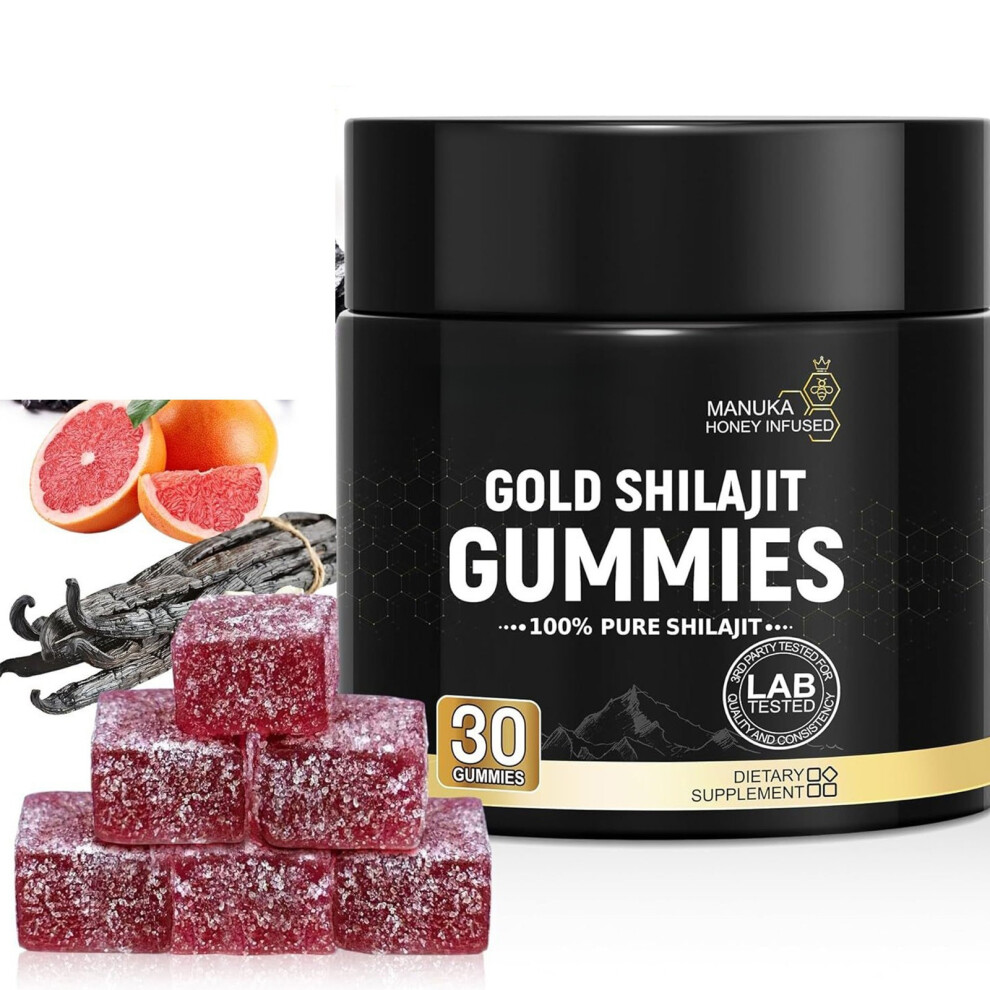 (Shilajit) Shilajit Gummies l Manuka Honey | Himalayan shilajit Ashwagandha, GokshuraI for Men, Women I Non-GMO I 100% Natural & Organic I 30 Gummy