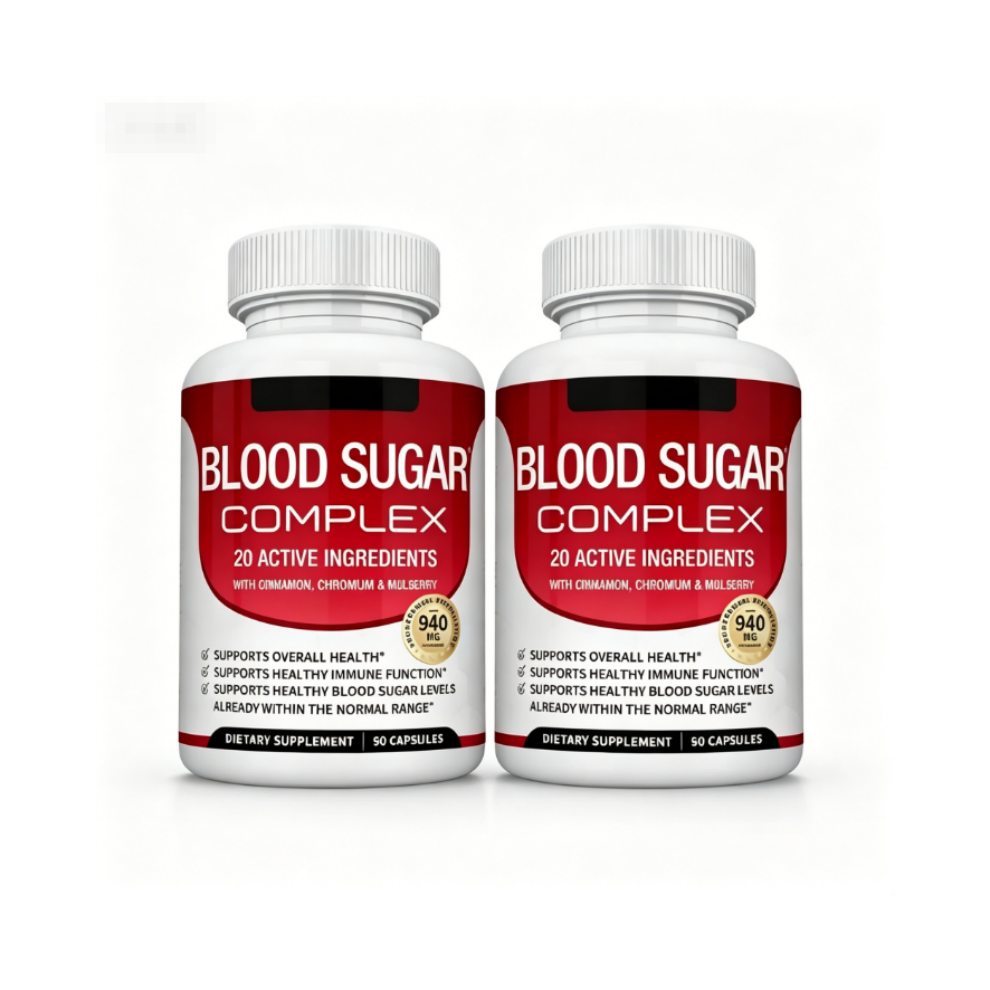 (2Pcs) BLOOD SUGAR BLEND SUPPORT Alpha Lipoic Acid Cinnamon 20 Herbs Complex 60 Capsule