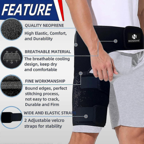 Hip Brace For Sciatica Pain Relief Hamstring Compression Sleeve Groin Brace Si Belt Adjustable Support For Si Joint, Sciatic Nerve, Hip 1