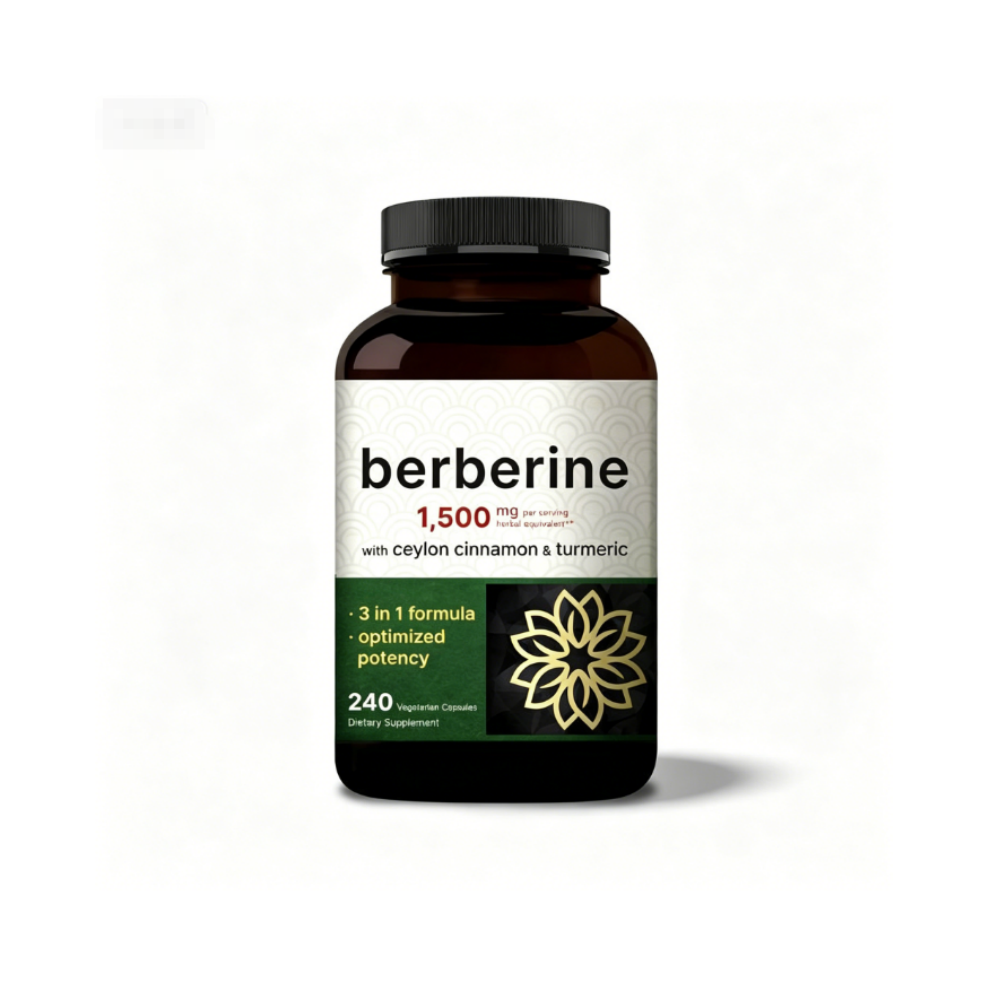 Berberine 1500mg Supplement with Ceylon Cinnamon and Turmeric, 3 in 1 Natural Botanical Formula, 240 Vegetarian Capsules Dietary Supplement
