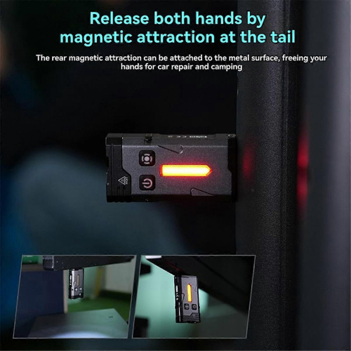 EV20 Keychain EDC UV LED Flashlight Rechargeable Magnetic Work Light Type-C Clip-on Hat Lamp for Ca 1