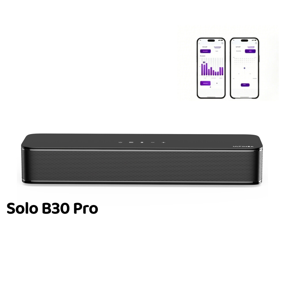 Ultimea Solo Series 2.1Ch All-In-One Soundbar With Built-In 3-Inch Subwoofer, Simple Connection, Neat Collection, App Control, Solo B30 Pro 6978897886417