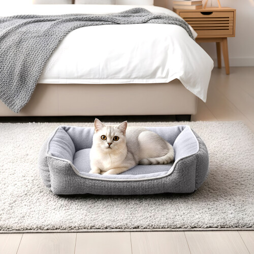 Living And Home 70X60cm Soft Plush Pet Bed with Anti-Slip Bottom 1