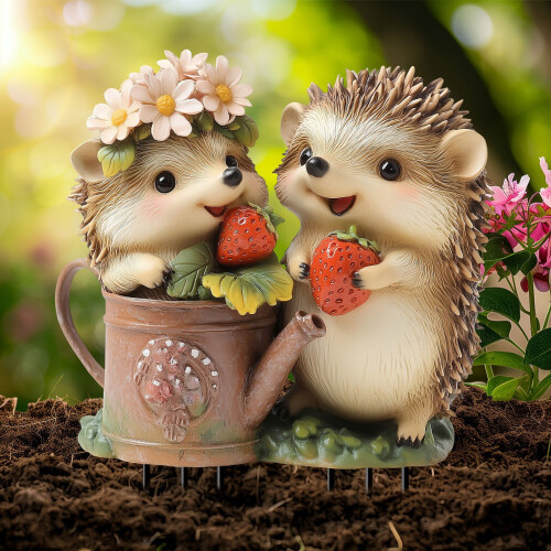 Acrylic2D Hedgehog Garden Stake – Utomhusdekoration 1