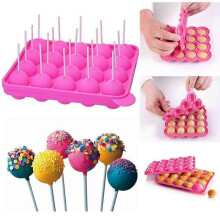 2025 20 Cavity Silicone Pink Lolly Pop Party Cupcake Baking Mold Cake Pop Stick Mold Tray