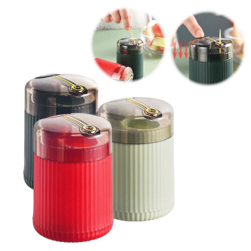 Dark Green Toothpick Holder Plastic Automatic Press Box 2