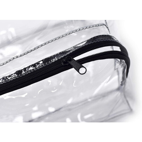 Lancheira transparente com alça ajustável e compartimento frontal. 2