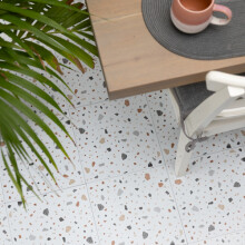 Floor Pops Terrazzo White 30.48cm x 30.48cm Self-adhesive Vinyl Floor Tiles