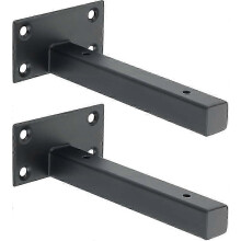 Industrial Shelf Bracket Wall Mount Shelf Bracket Metal Bracket compatible with Floating Board Hidden Bracket Matte Black, 2 Pieces