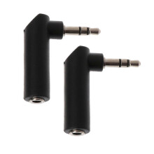 Adaptateur jack stéréo audio 3,5 mm femelle vers 3,5 mm mâle (2 pièces) plaqué or