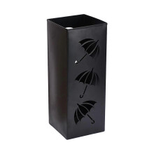 Square Umbrella Bucket Metal Trim Home Holder Storage Rack Press Rain Wrought Iron Decorative