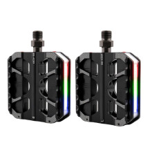 LED-Fahrradpedale, leichte, rutschfeste Pedale, flache Trittflächen, kompatibel mit drei Kugellagern und 9/16-Zoll-Gewinde