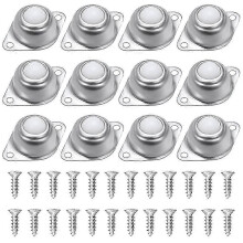 Furniture ball caster, 12 pack ball drive, nylon and stainless steel ball roller with 24 screws, suitable compatible with luggage trolleys