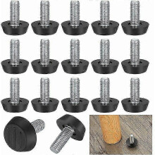 22er-Pack verstellbare Möbelfüße, M8 x 20 mm, Schraubfüße, Bodenschutz, runde Basis, Stuhlbeinschrauben