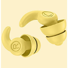 Yellow sleep noise reduction earplugs, reusable and washable earplugs, silicone sleep noise reduction earplugs, music