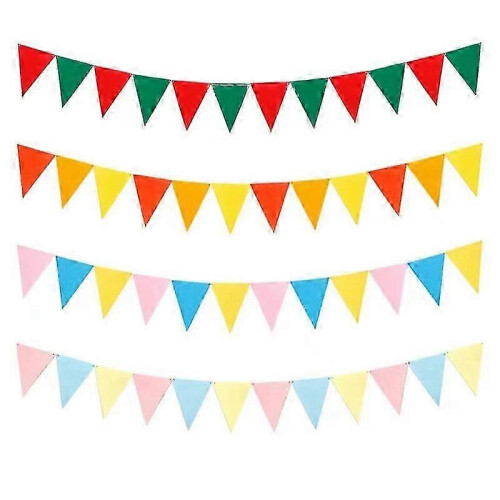 80M Colorful Pennant Banner - Double-Sided Triangle Flags compatible with Parties