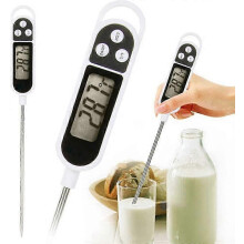 Keukenthermometer met digitaal lcd-display en roestvrijstalen sonde, geschikt voor voedsel, dranken, grillen, enz. Meet in Celsius en Fahrenheit.