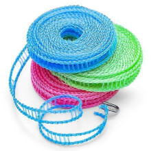 3er-Pack 5 m Wäscheleine, rutschfeste und windfeste Wäscheleine, tragbare Wäscheleine aus Edelstahl, Wäscheleine aus zaunförmigem Seil