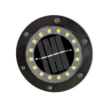 Black 2 Pack Solar Recessed Spotlight 16 LED Solar Light Outdoor Garden, IP65 Waterproof Solar Ground Light Cool White compatible with Garden Lighting
