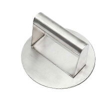 Hamburgerpresse aus Edelstahl, runder Hamburgermahlwerk mit 14 cm Durchmesser, professionelles Grillplatten Zubehörset, Grillpresse