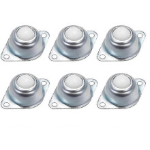 Lot de 6 roulettes à billes, roulettes de transport pour meubles, roulettes plates, faciles à installer et silencieuses.