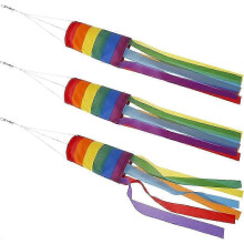 3er-Pack Regenbogen-Windsäcke, 86 cm (34 Zoll), bunte Windsäcke zur Dekoration im Freien, UV-beständig, wind- und regendicht, Garten-Windsäcke